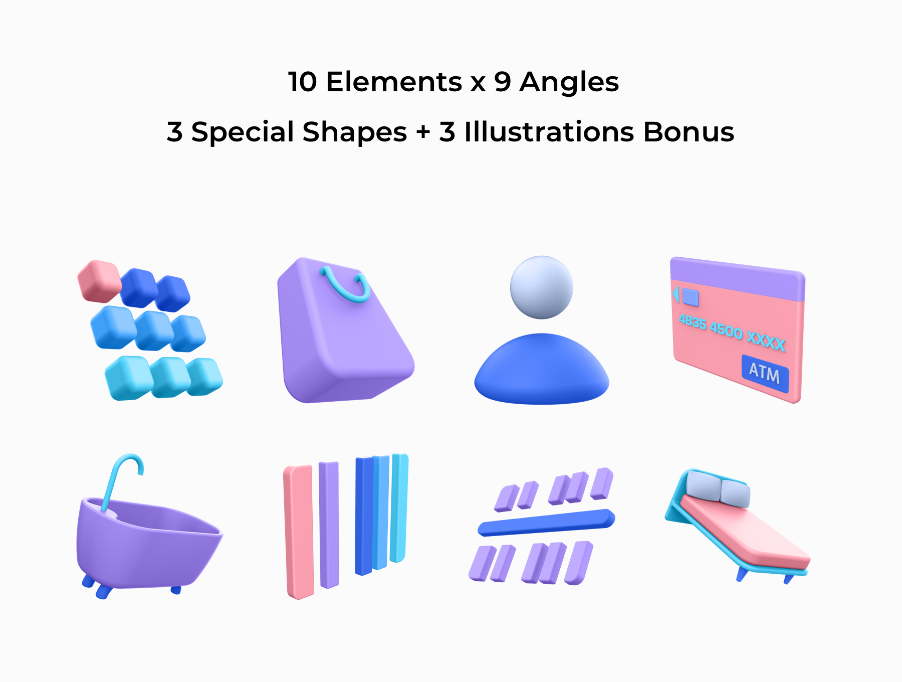 3D立体电商支付界面元素图标（第一部分）3D Element