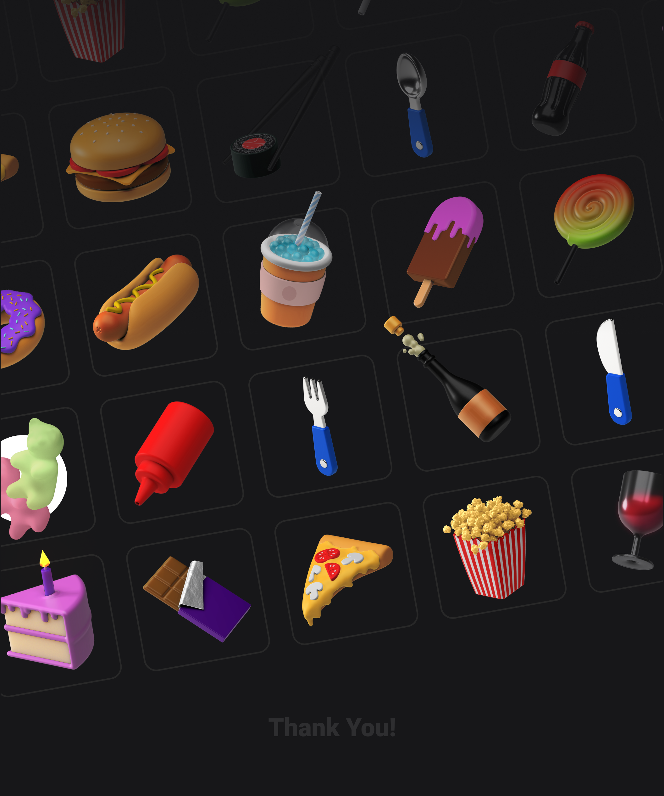 3D立体食物快餐元素图标集 3D Icons Pack -