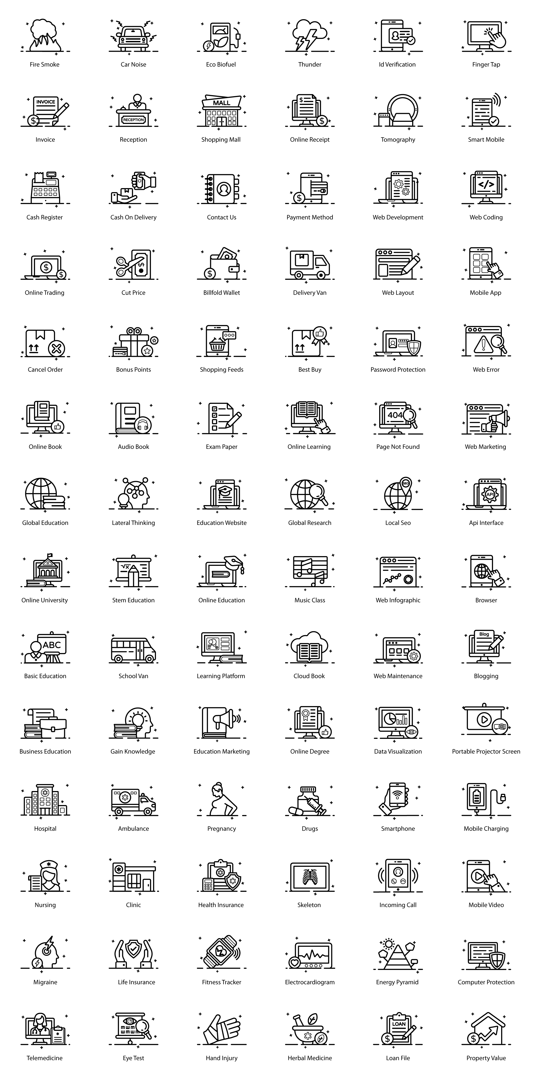 600个高级UI概念图标集 Premium Outline