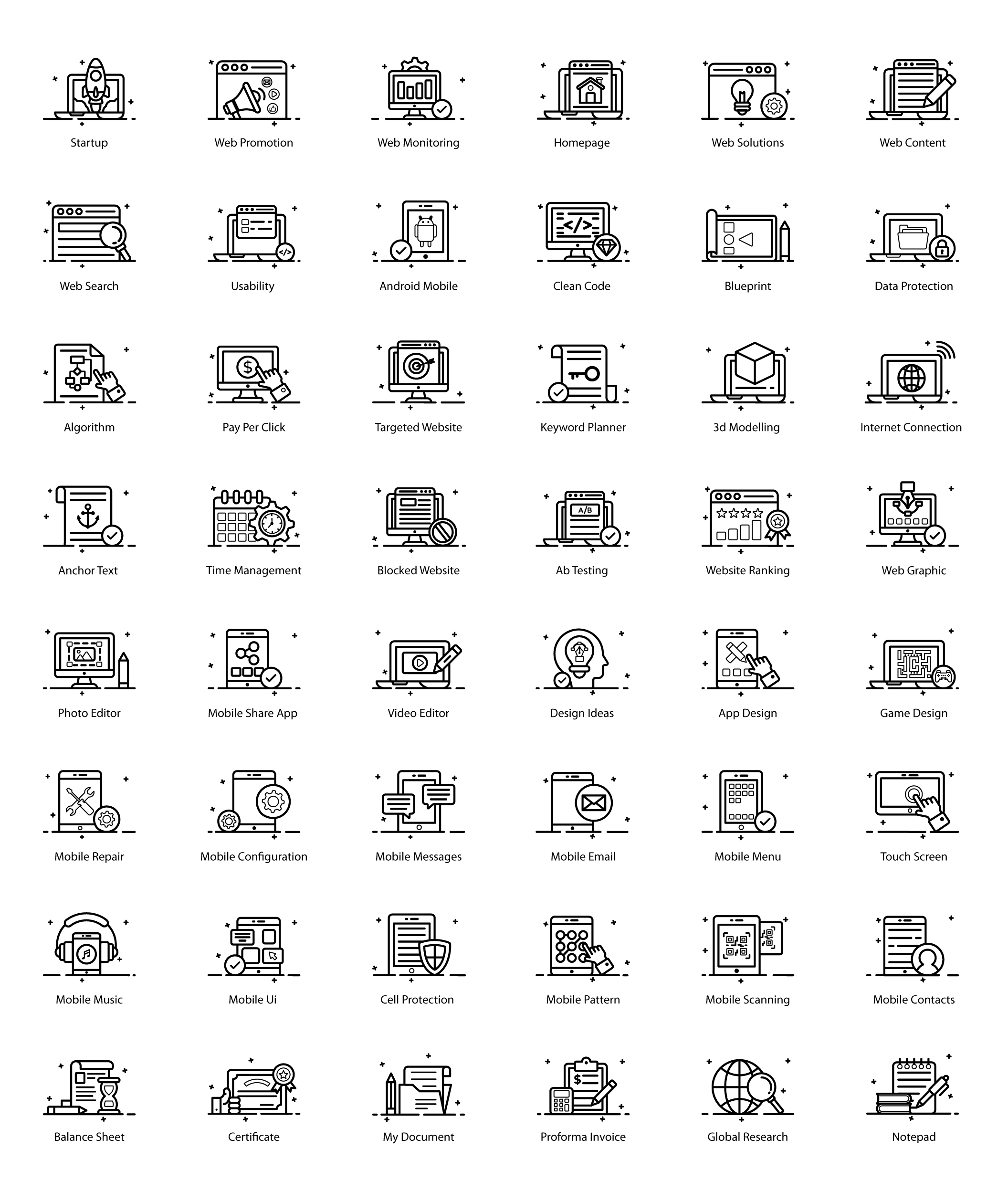 600个高级UI概念图标集 Premium Outline