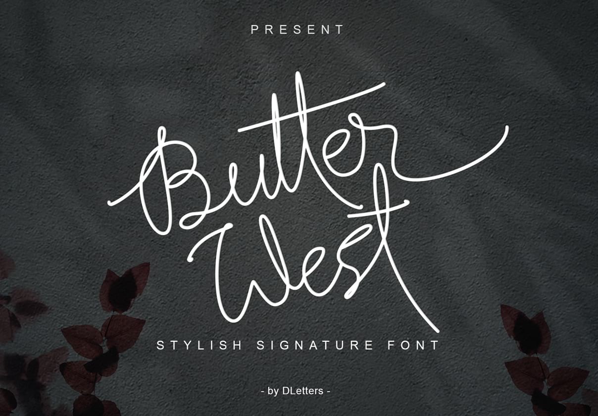 时尚的现代自然手写英文字体 Butter West | Si