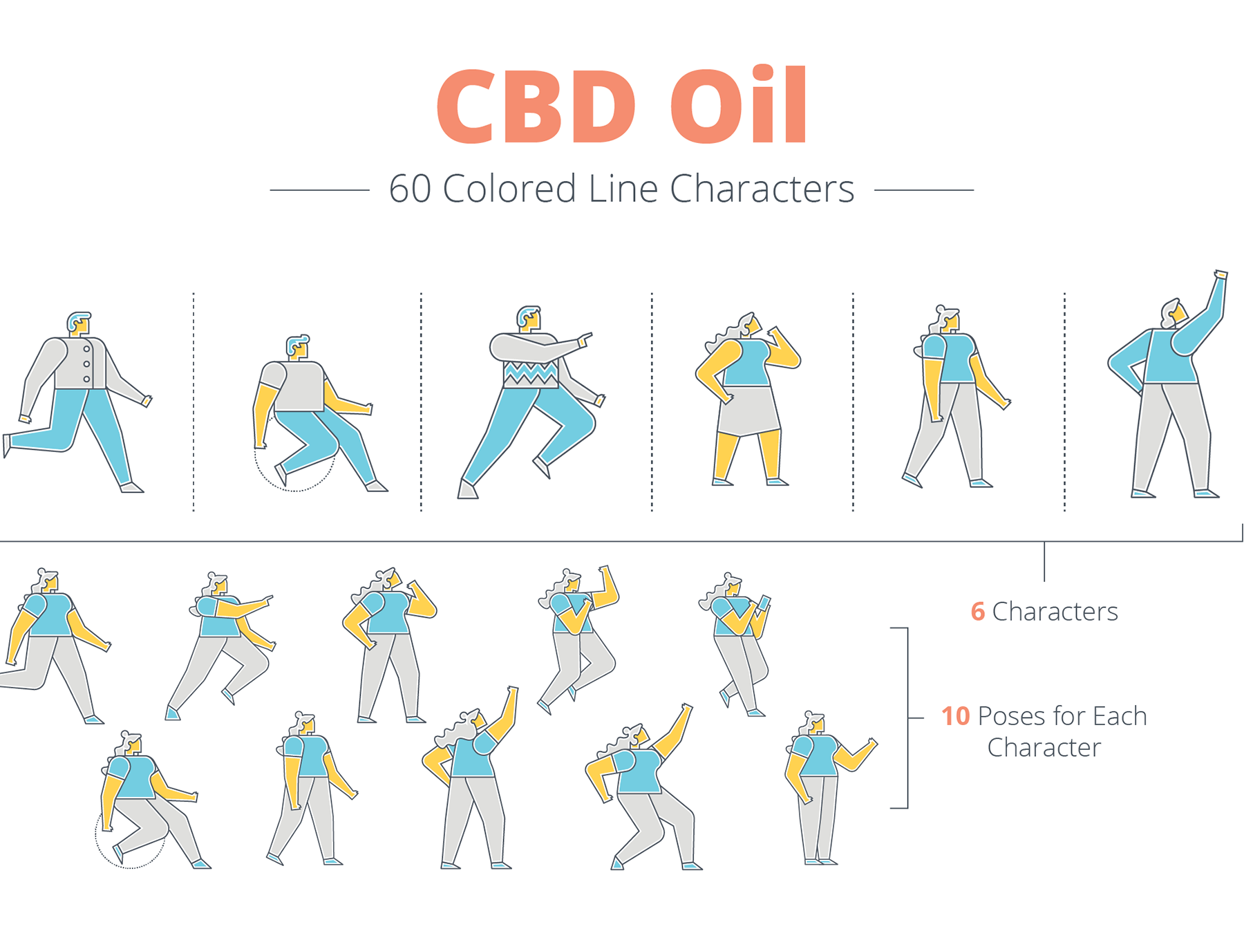 CBD药物治疗场景主题插画 CBD Oil Illustra