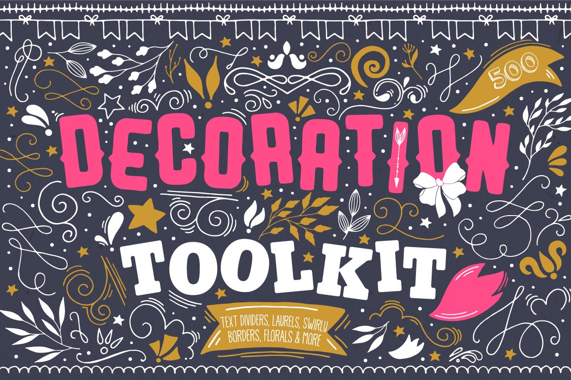 创意手绘装饰元素工具包 Decoration Toolkit