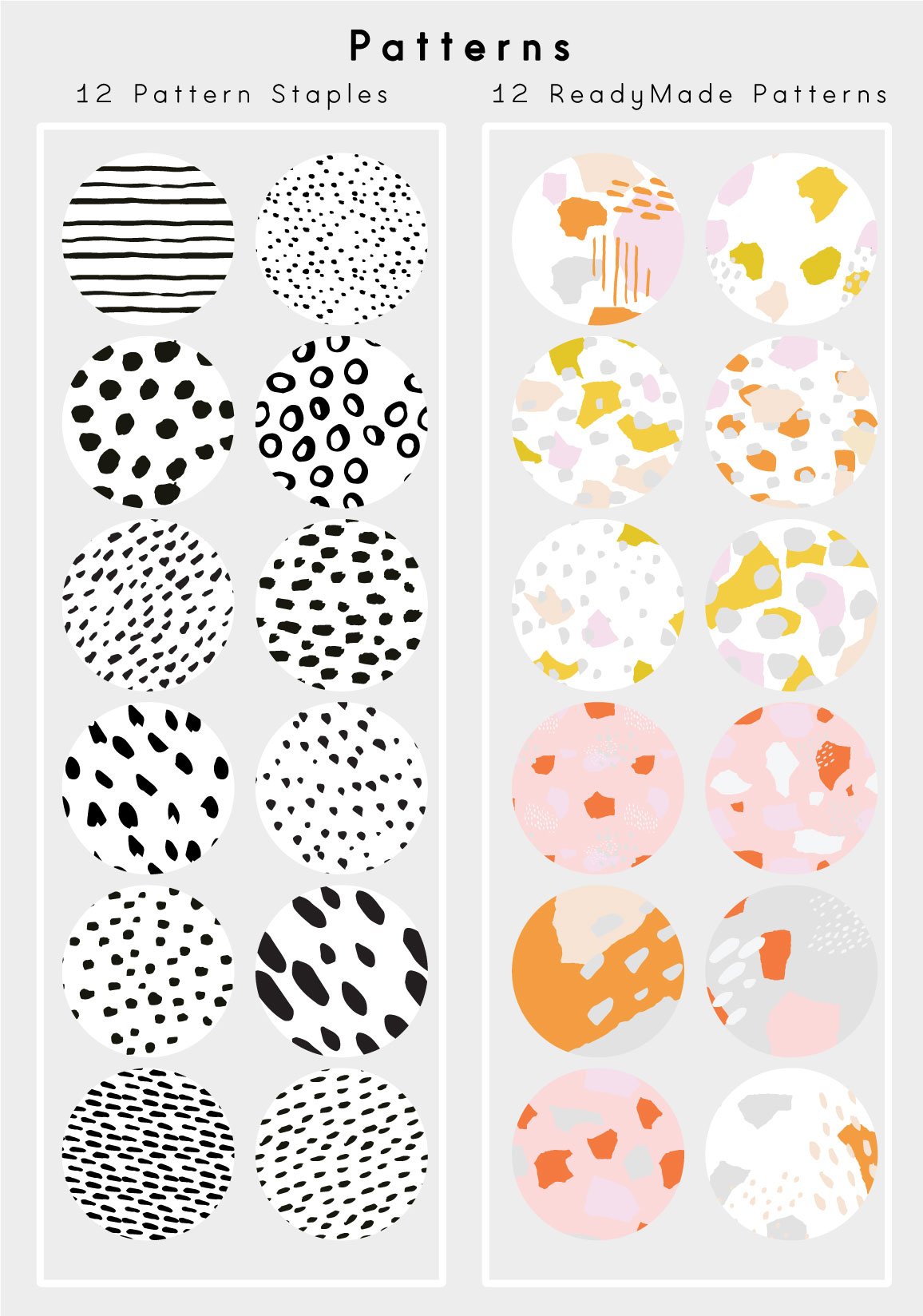 当代抽象设计的墨水涂鸦图案素材 Paper Patterns