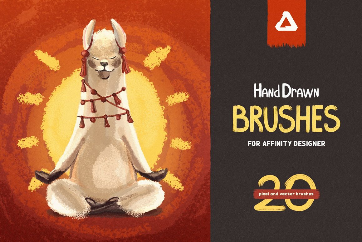 20个骆驼动物毛笔刷画笔 Hand Drawn Brushe
