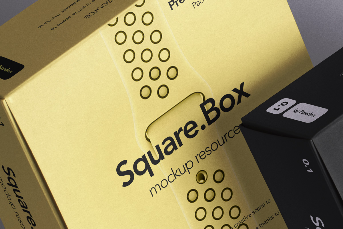 电子产品包装盒包装样机 Psd Square Boxes P