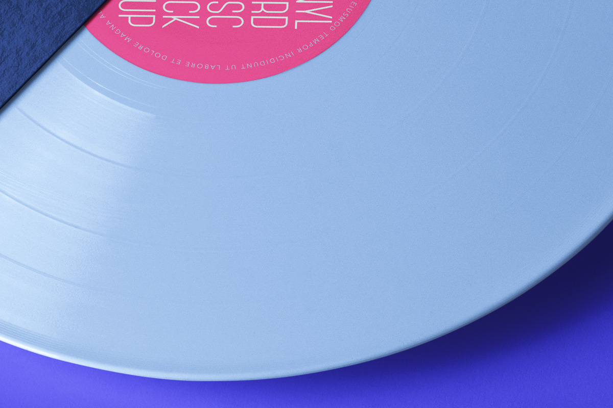 复古黑胶唱片样机模型 Psd Vinyl Record Di