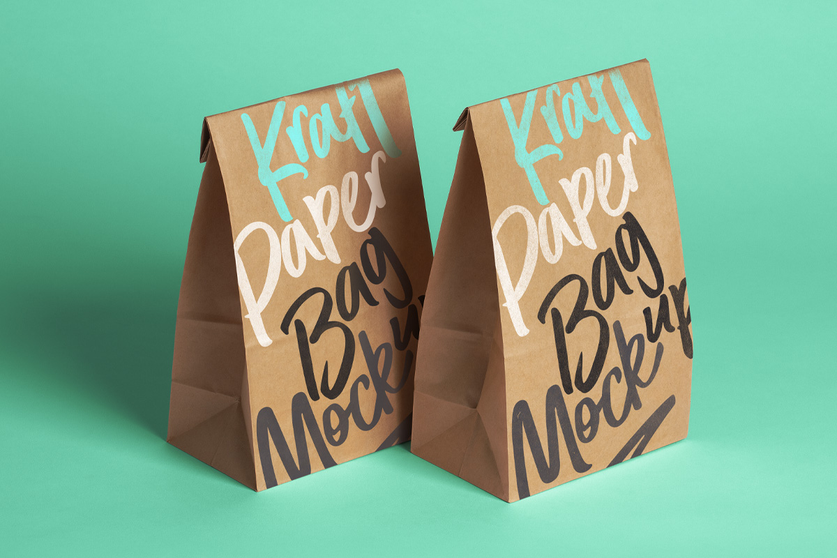 Psd牛皮纸袋包装样机 Psd Kraft Bag Pack