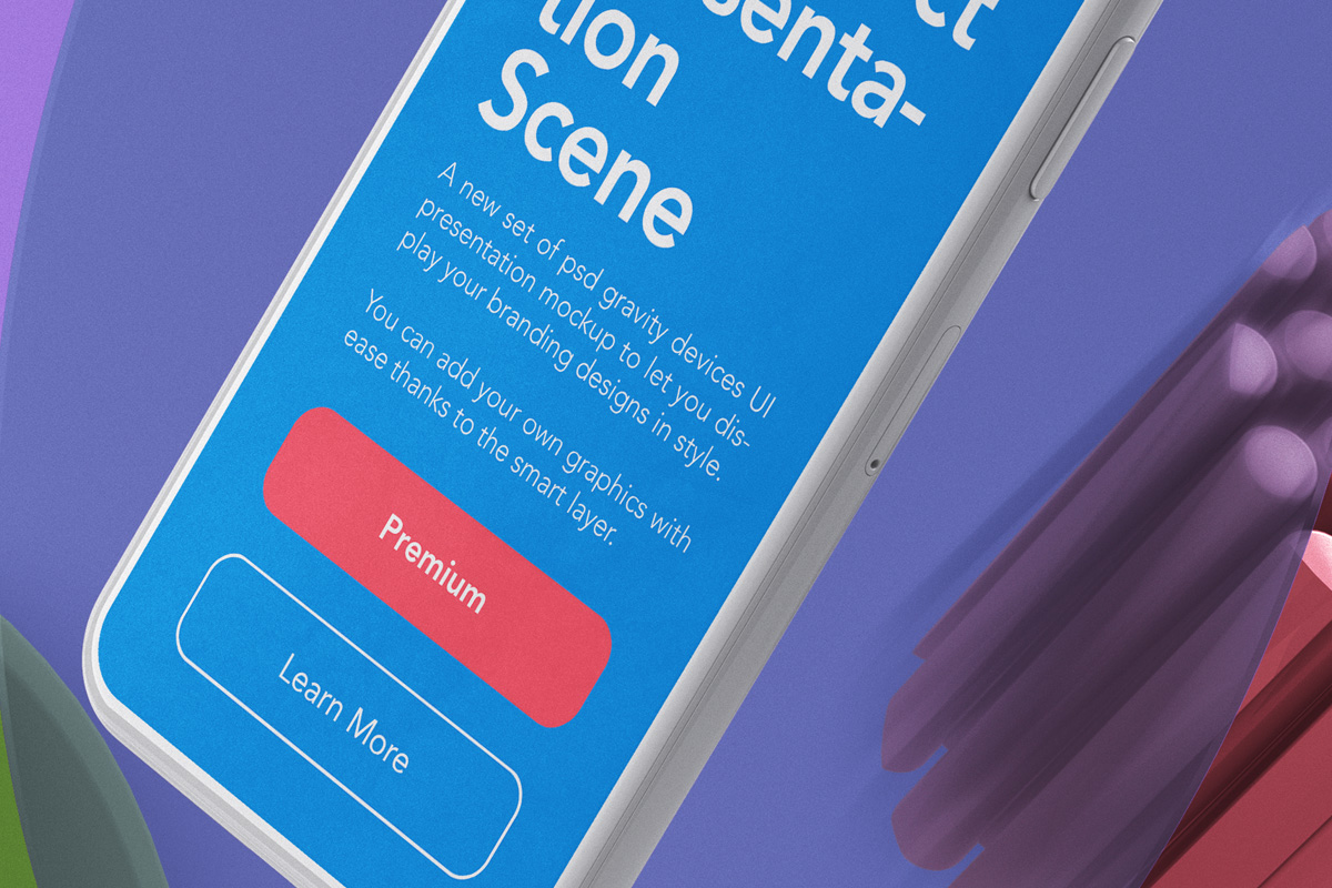 一款几何形状的psd手机样机 Abstract UI Pro