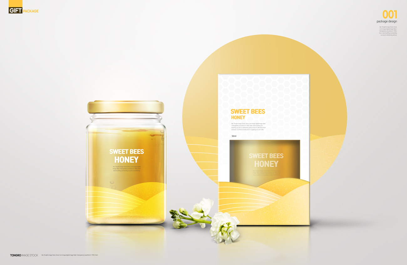 【蜂蜜】高档礼包礼盒健康保健产品传统包装设计PSD模板