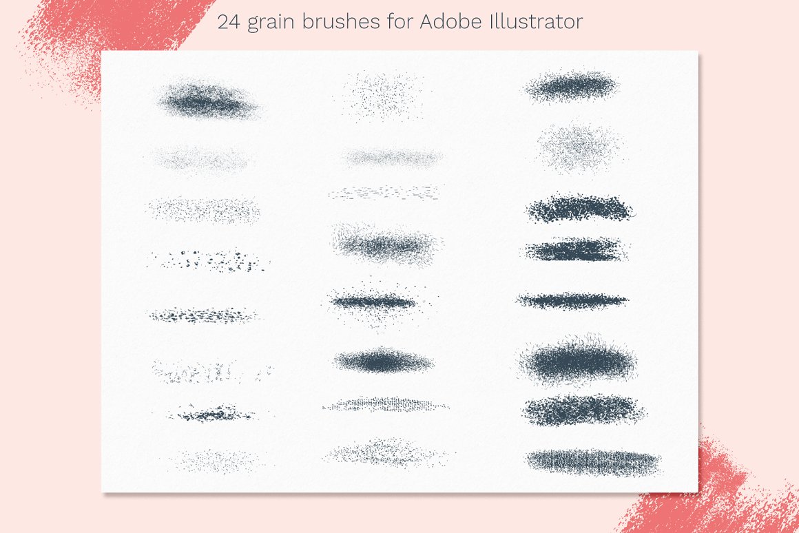 AI噪点脏质感纹理笔刷素材 Vector grain bru