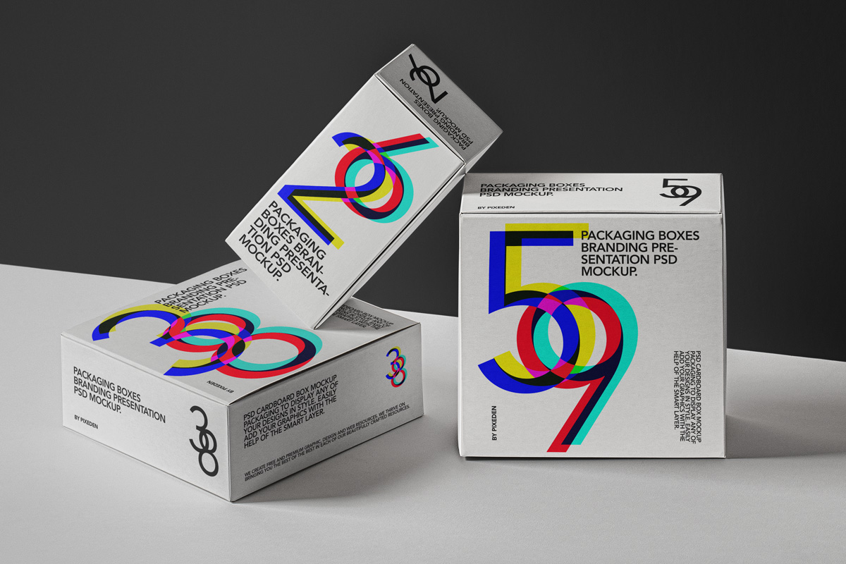 一套高质量的psd盒包装样机 Psd Packaging B