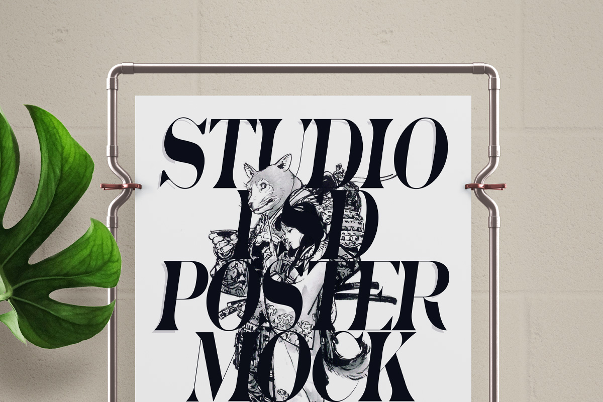 优雅的psd海报样机框架 Studio Psd Poster