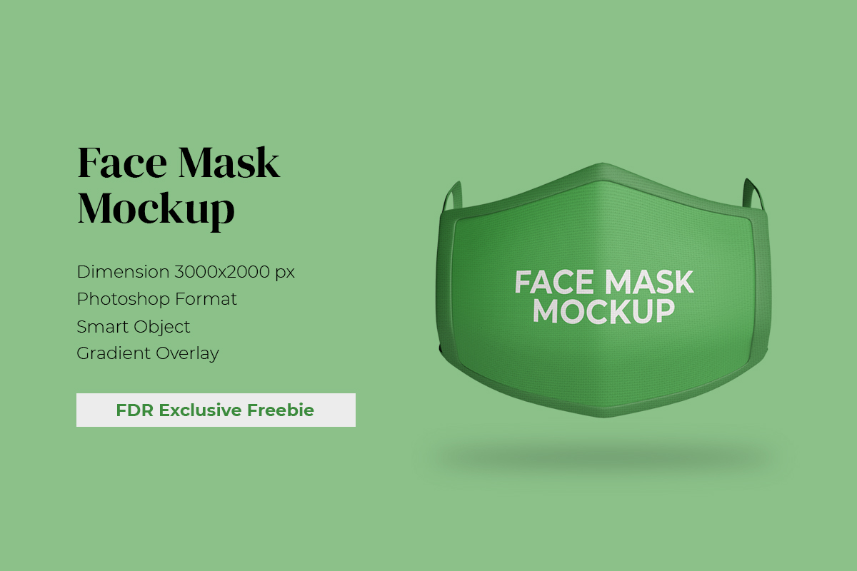 口罩设计样机PSD模板免费下载 Free Face Mask