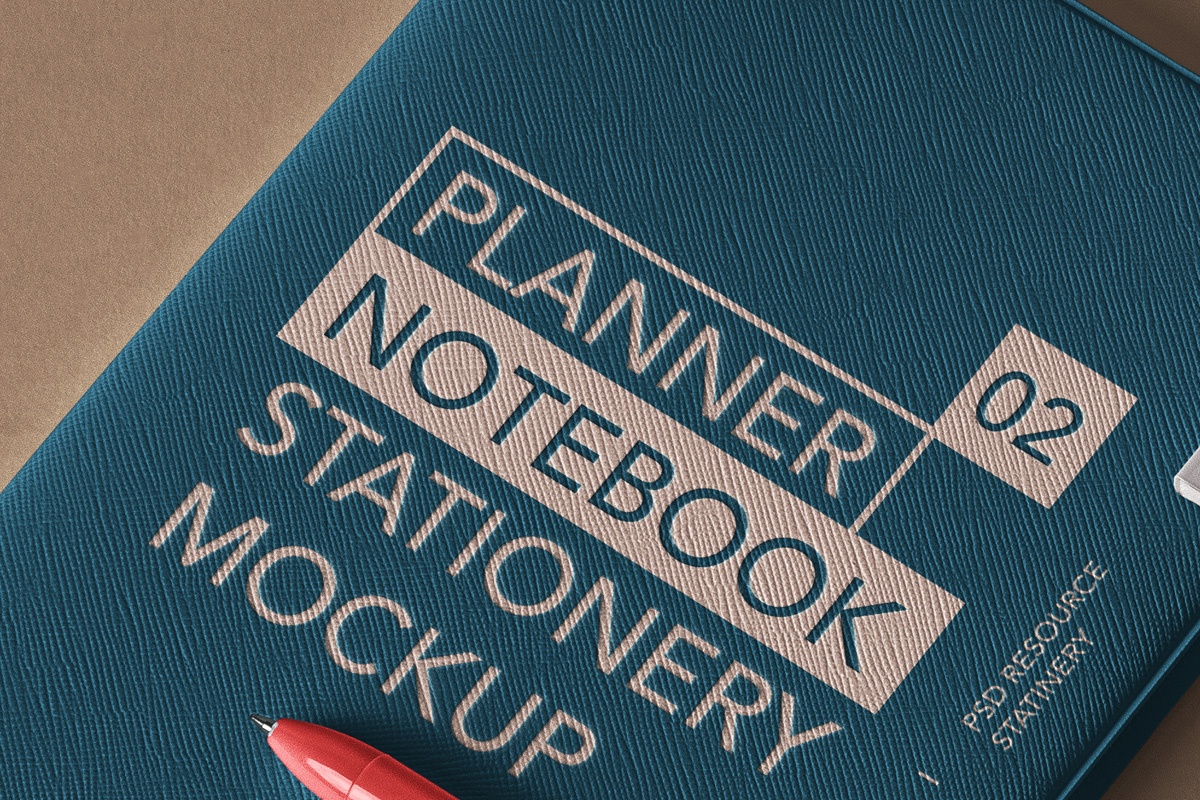 一组经典的psd笔记本样机 Planner Psd Note