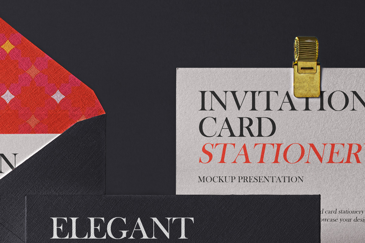 优雅的Psd邀请样机集 Elegant Psd Invita