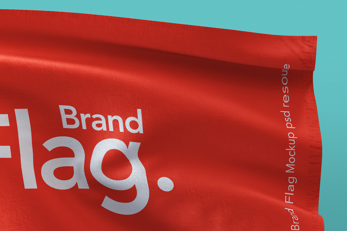 旗帜样机 Waving Brand Psd Flag Moc