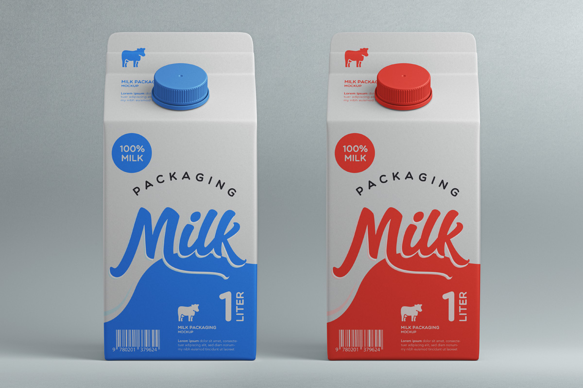 纸质牛奶 饮料包装盒样机 Carton Psd Milk P