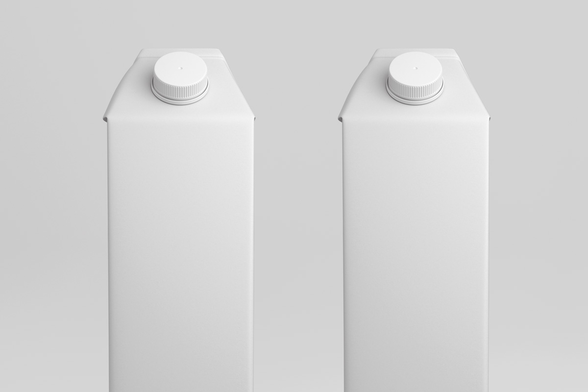 高质量的牛奶纸盒psd果汁瓶样机 Juice Milk Ps