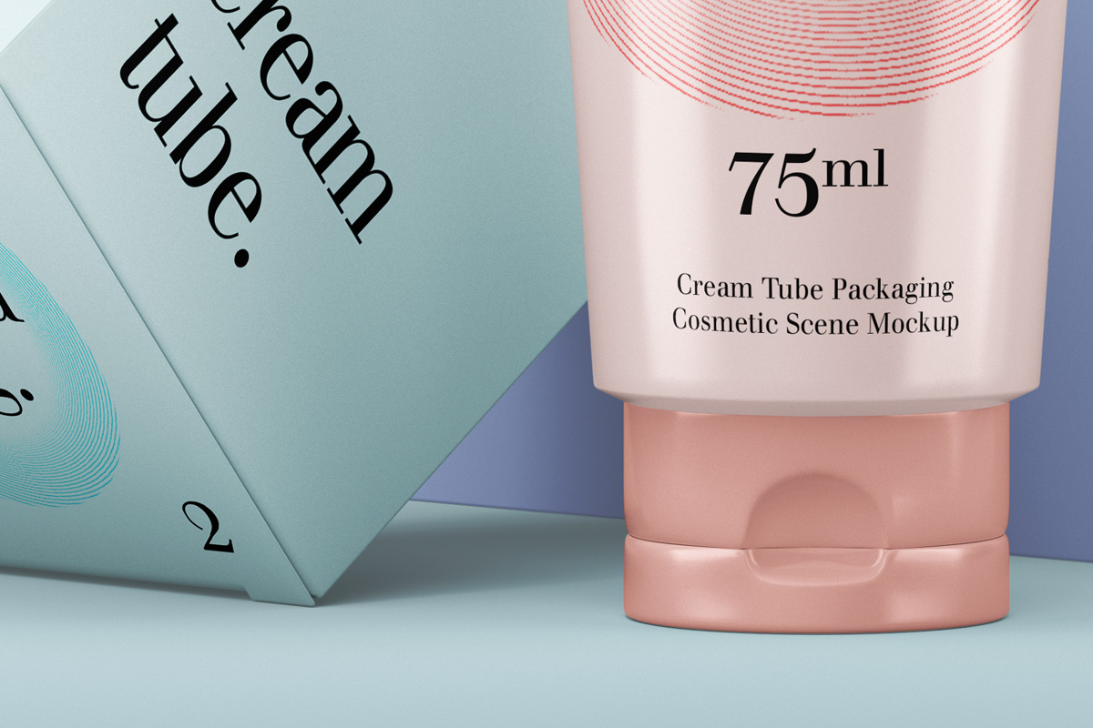 化妆品Psd奶油管样机 Cosmetic Psd Cream