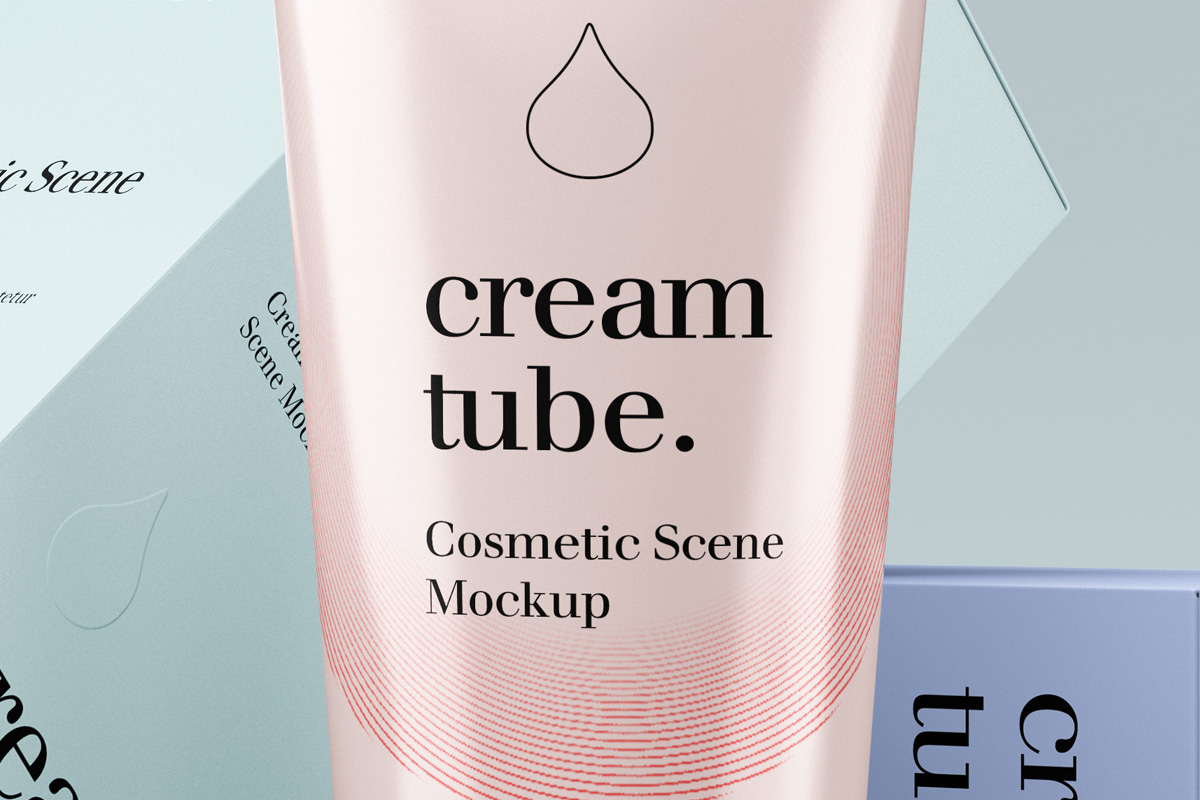 化妆品Psd奶油管样机 Cosmetic Psd Cream