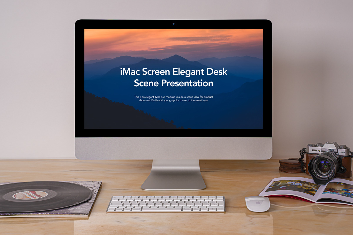 iMac Pro一体机电脑样机模板 Desk Psd iM