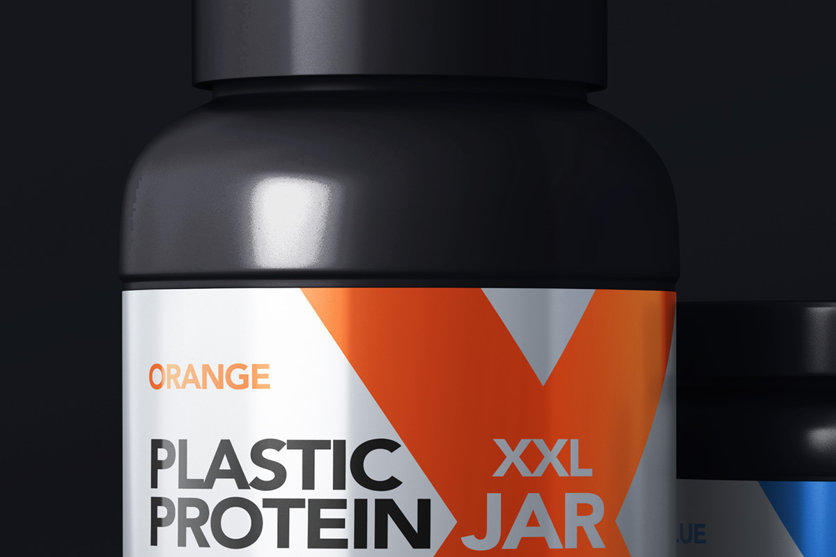 塑料psd罐包装样机 Protein Psd Jar Pac