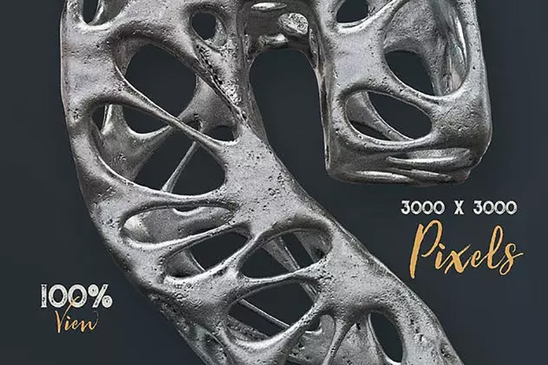 金属结构形状3D立体英文字体PNG素材 Future Met