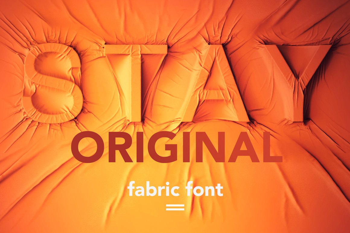 高质量丝绸布料覆盖字体特效PSD模板 Fabric Font