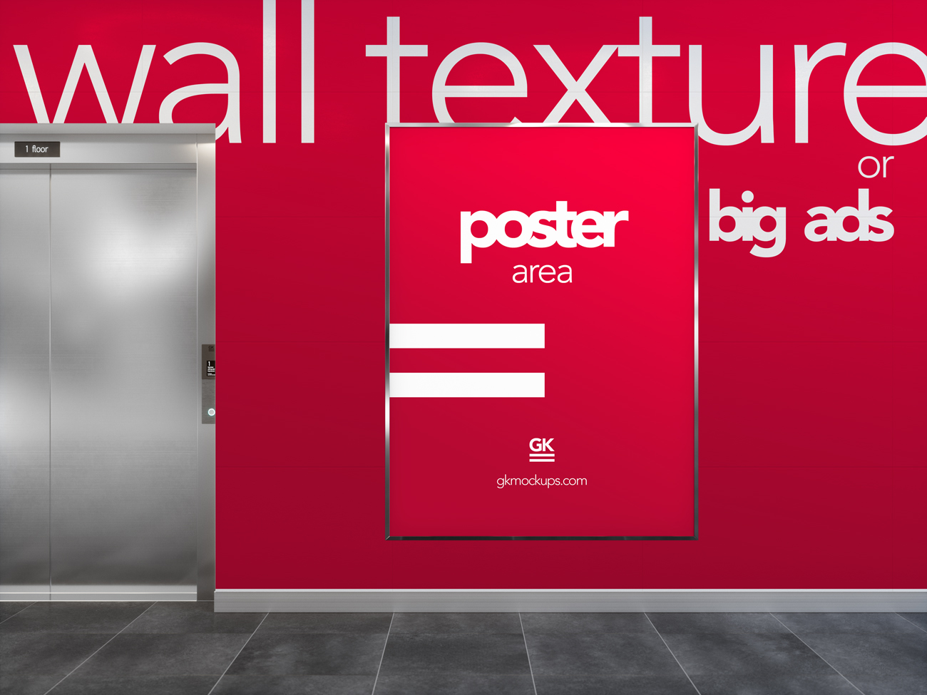商城CBD电梯场景大幅广告设计贴图提案PSD模板 Eleva