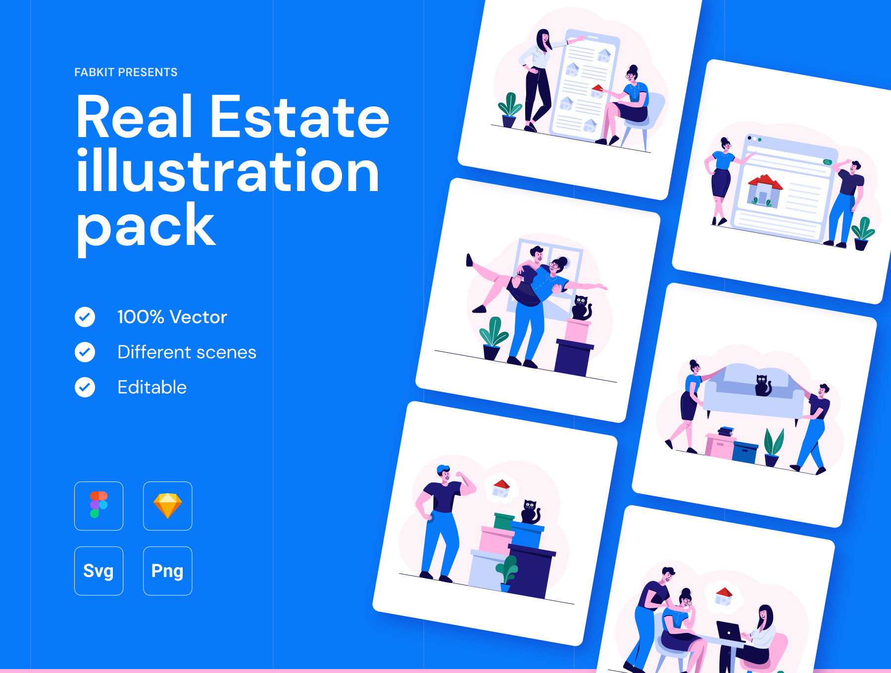 房地产主题矢量插画素材 Real Estate Illust