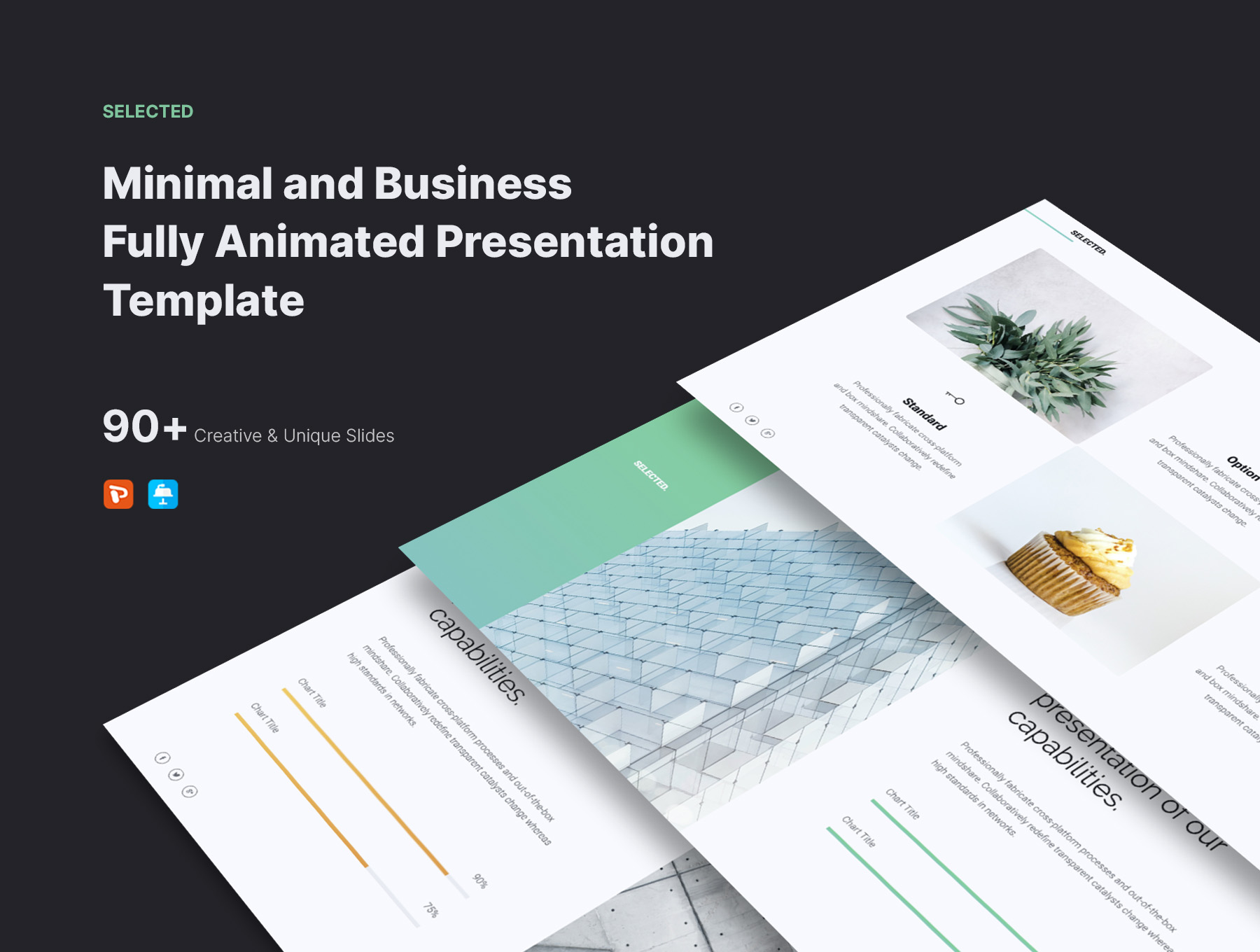 现代创意PPT演示模板 SELECTED - Minimal