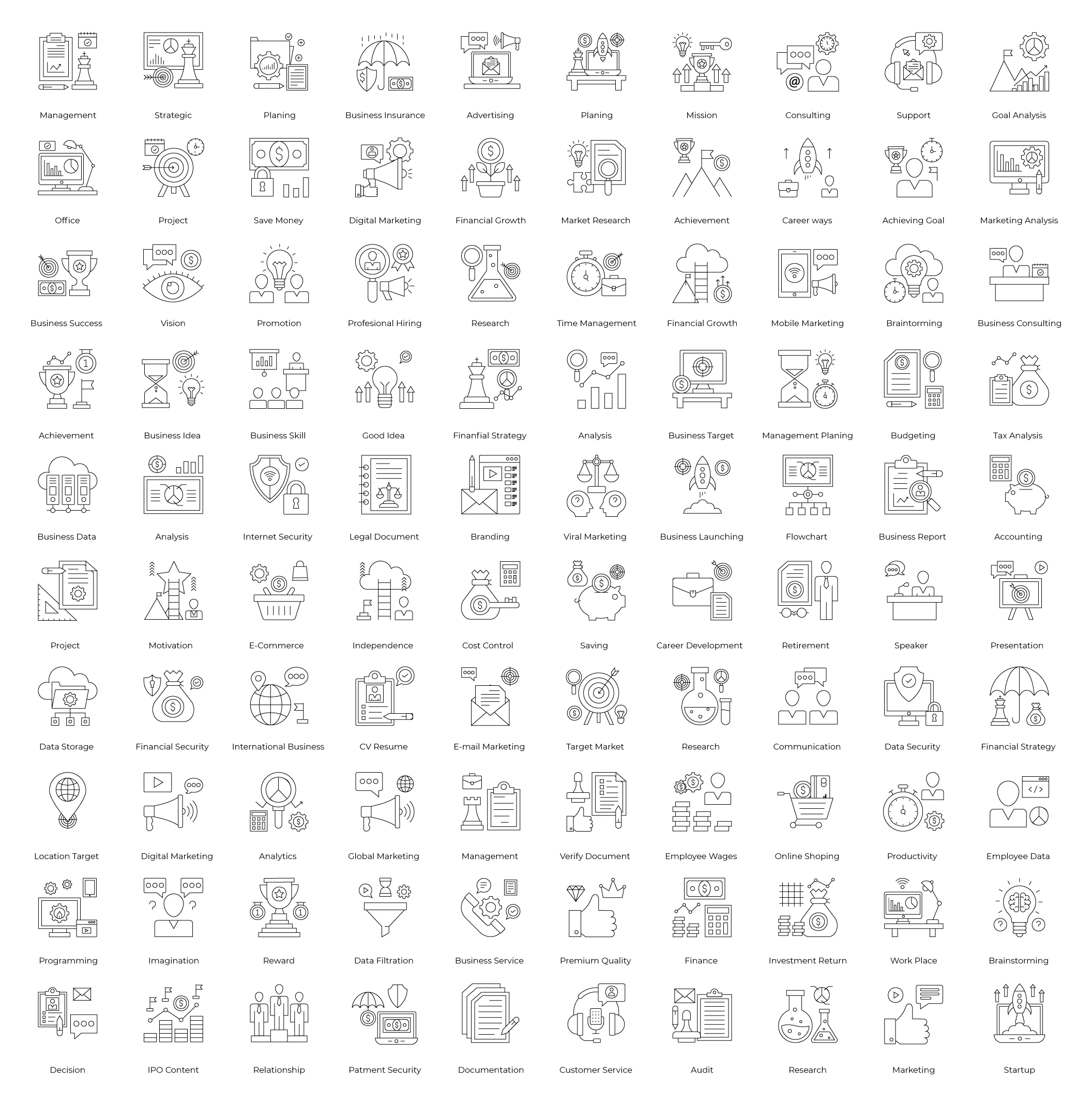 Flat Outline Vector Icons