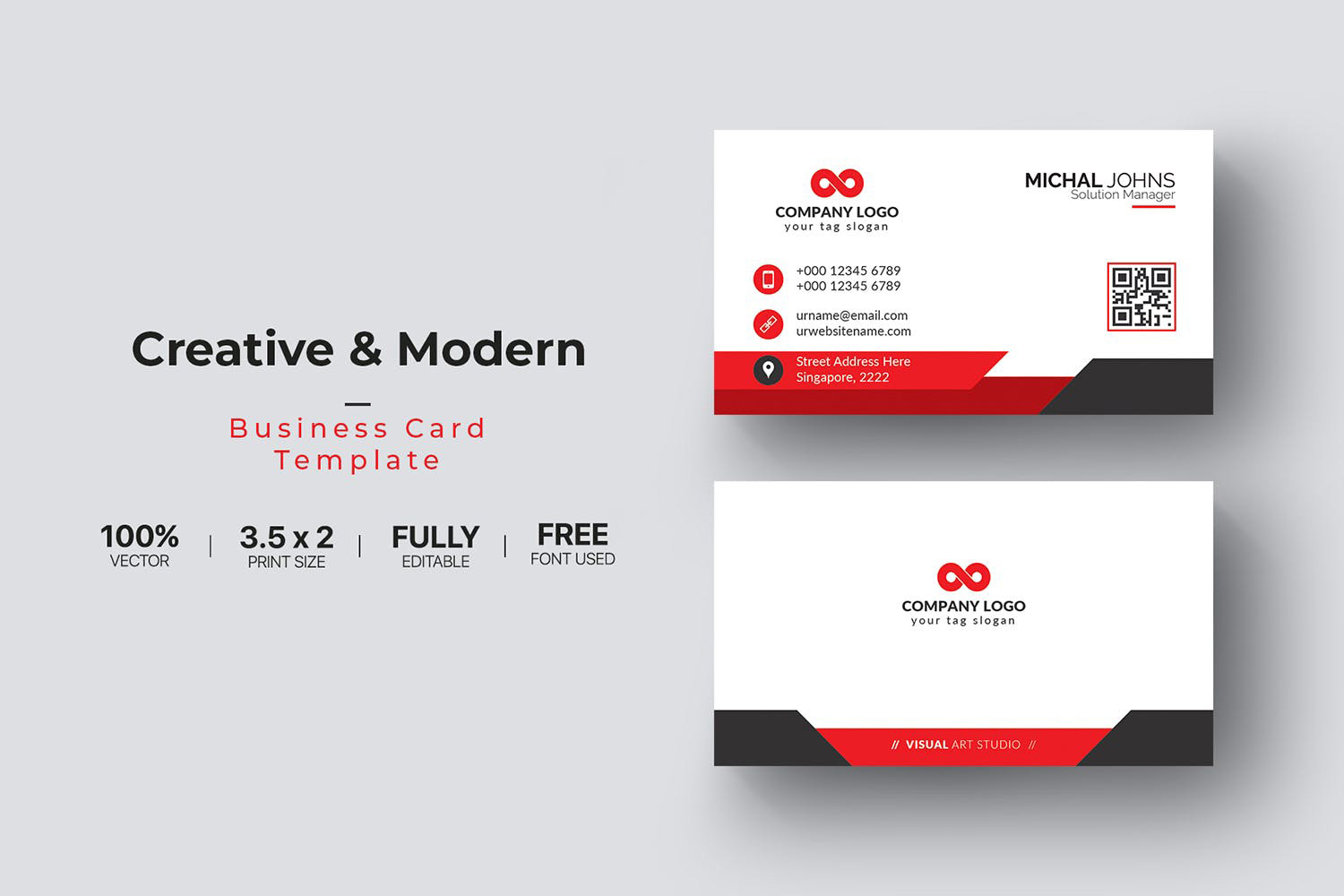 解决方案经理名片设计模板 Business Card