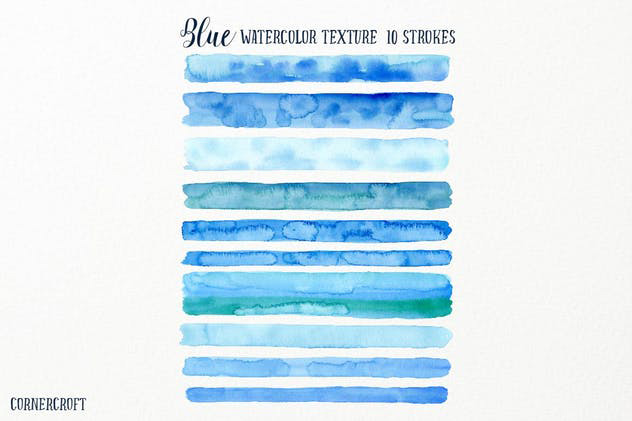 蓝色海洋水彩纹理素材 Watercolor Texture
