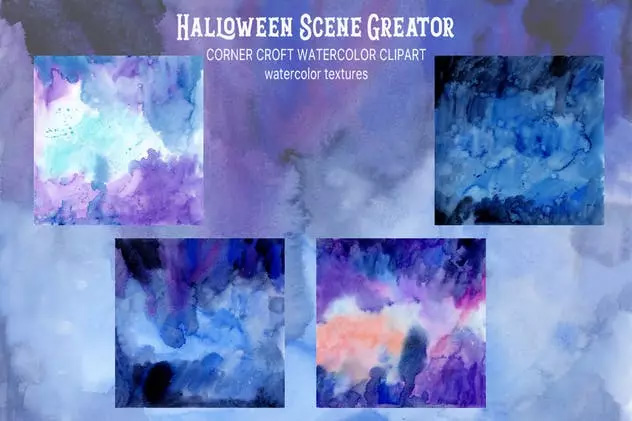 万圣节水彩元素场景生成器 Watercolor Hallow