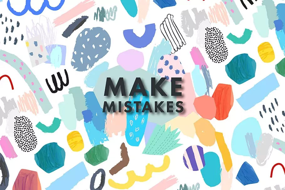 涂鸦错误笔画水彩图案素材 MAKE MistAKEs