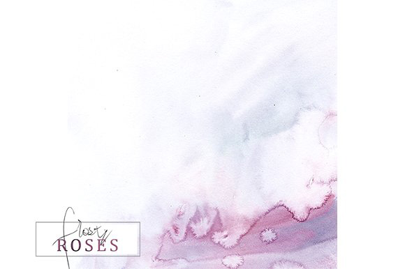 霜白玫瑰花水彩 Frosty Roses Watercolo