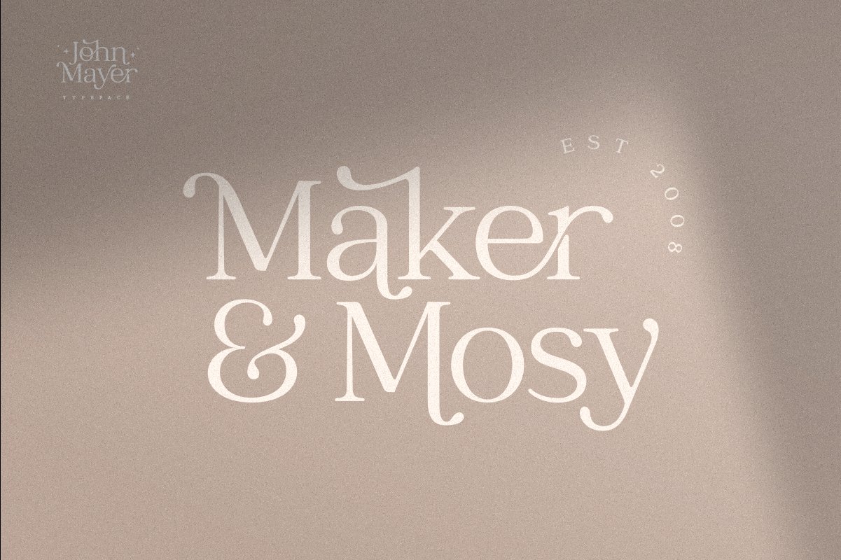 现代优雅的无衬线复古英文婚礼字体 John Mayer -