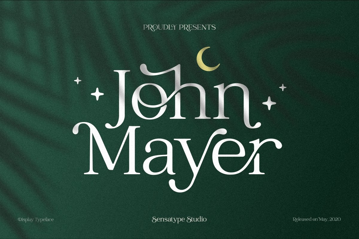 现代优雅的无衬线复古英文婚礼字体 John Mayer -