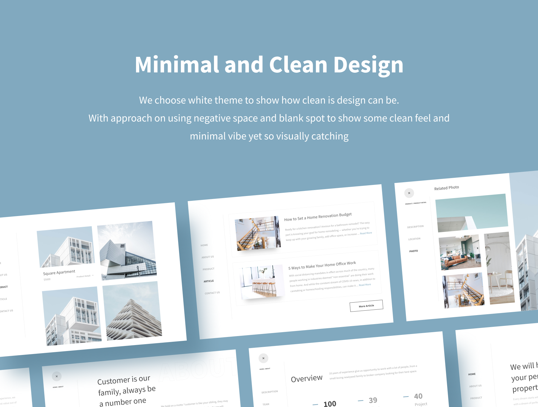 极简主义和现代设计风格房地产网站网页模板 Noho - Re