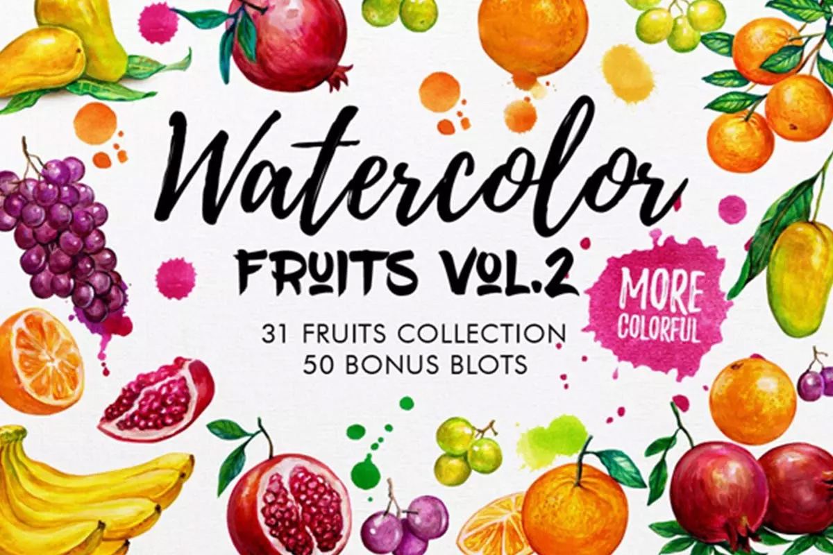 水果元素水彩插图 Vol.2 Watercolor Frui