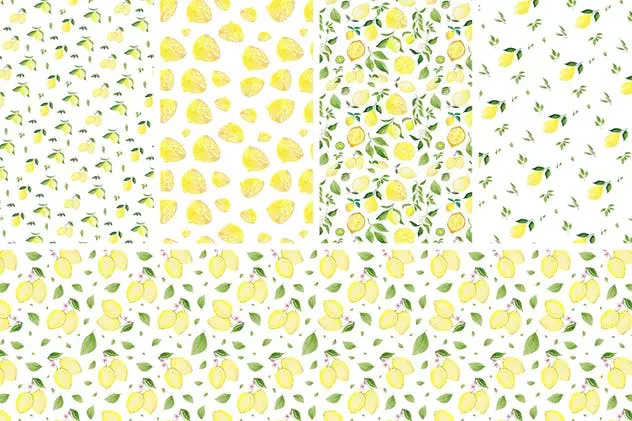 柠檬 酸橙手绘水彩插画 Lemons & Limes