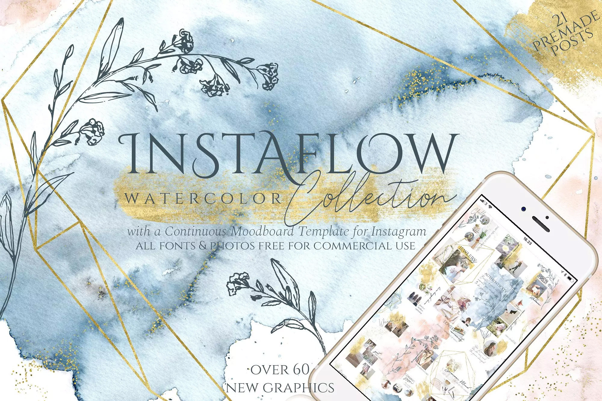 优雅风格水彩 Instaflow Watercolors &