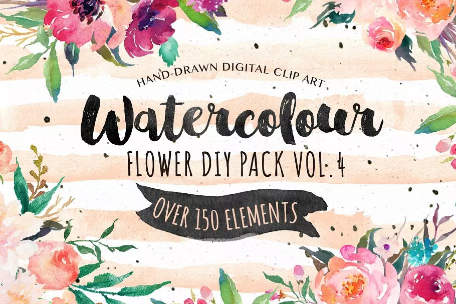 手绘水彩 Watercolor DIY pack Vol.4