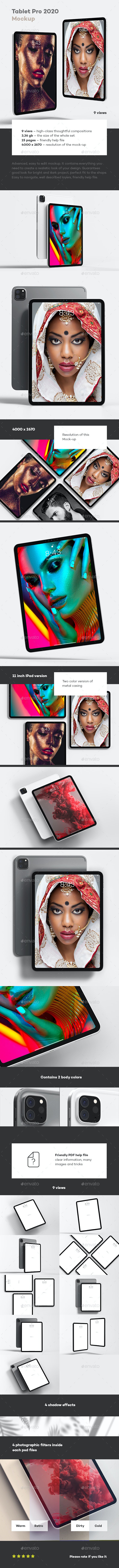 iPad Pro 2020平板电脑屏幕展示样机