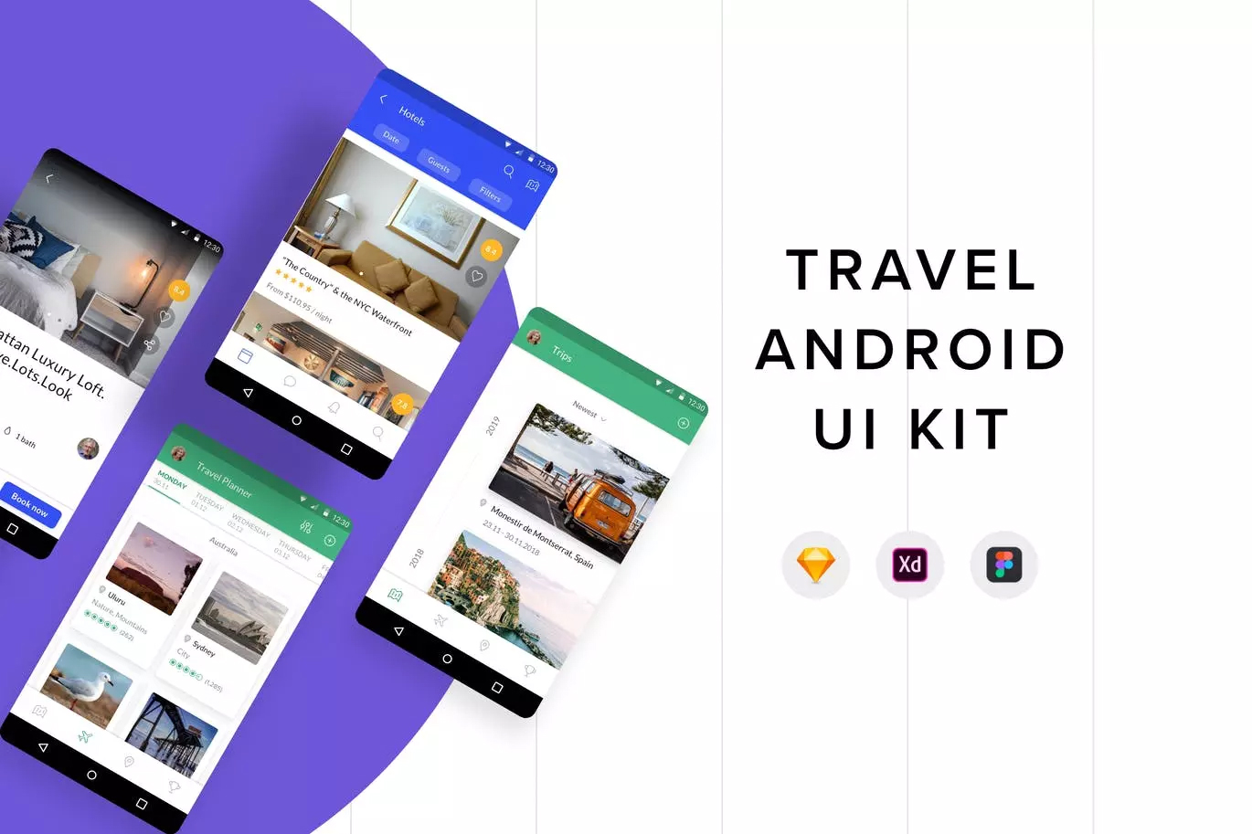 旅游日志旅行主题Android应用UI设计套件 Travel
