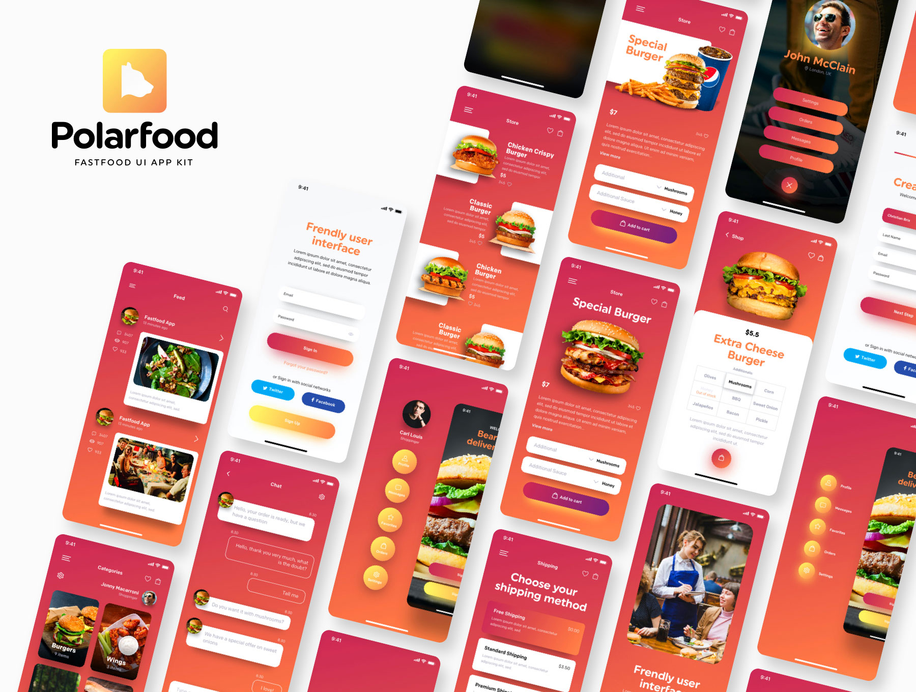 汉堡快餐APP应用设计UI套件