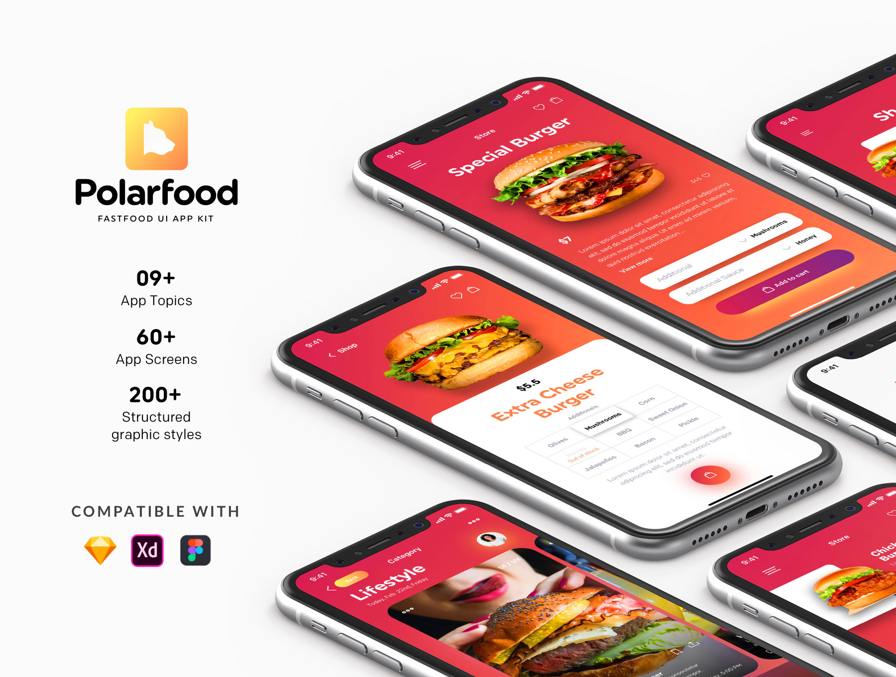 汉堡快餐APP应用设计UI套件