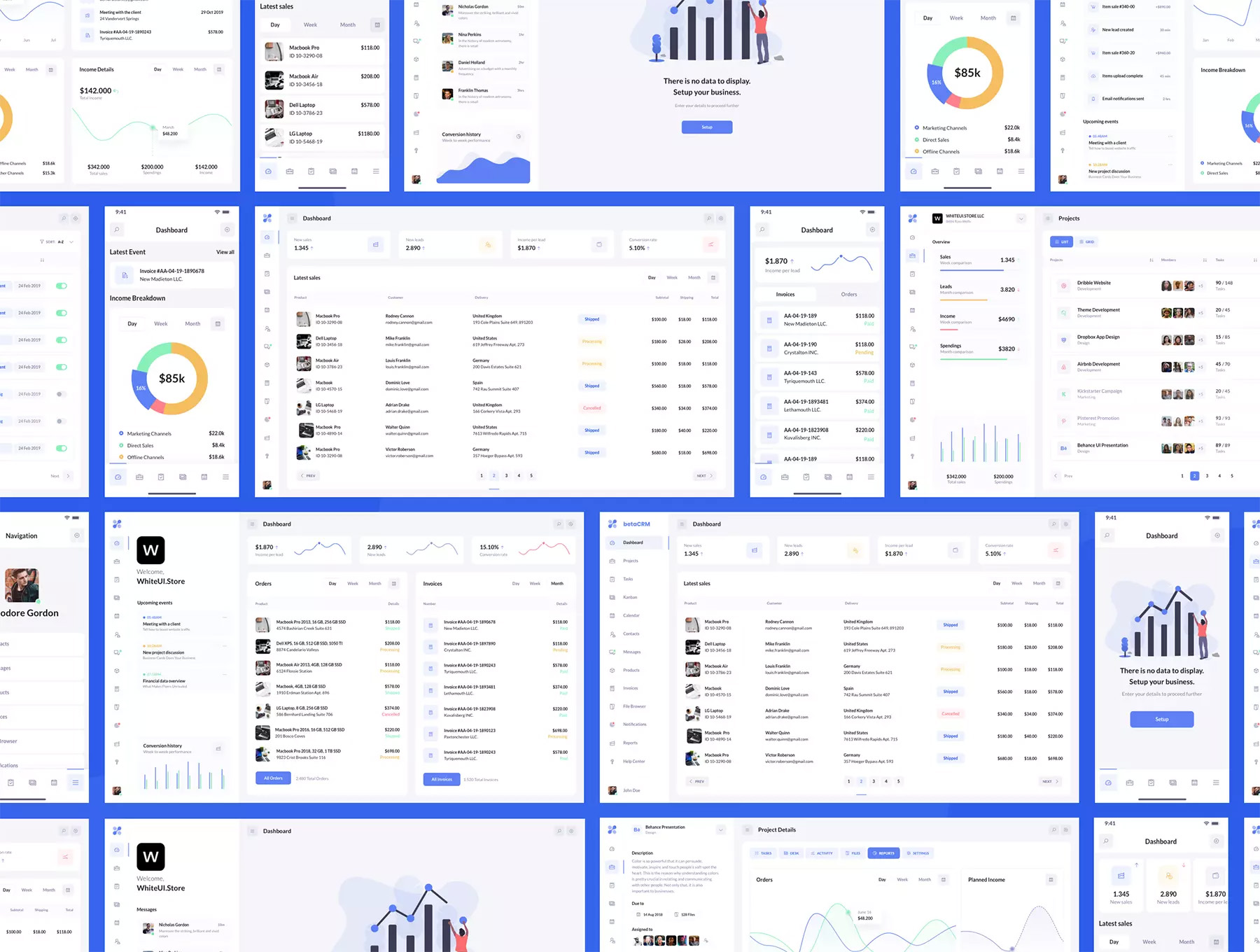 SaaS CRM管理仪表盘UI套件